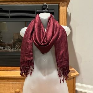 5/$15⚡️Burgundy Mandala Tassel Boho Scarf Size 27” X 68”